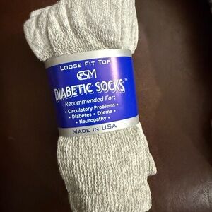 Loose Fit Top Diabetic Socks - Light Gray